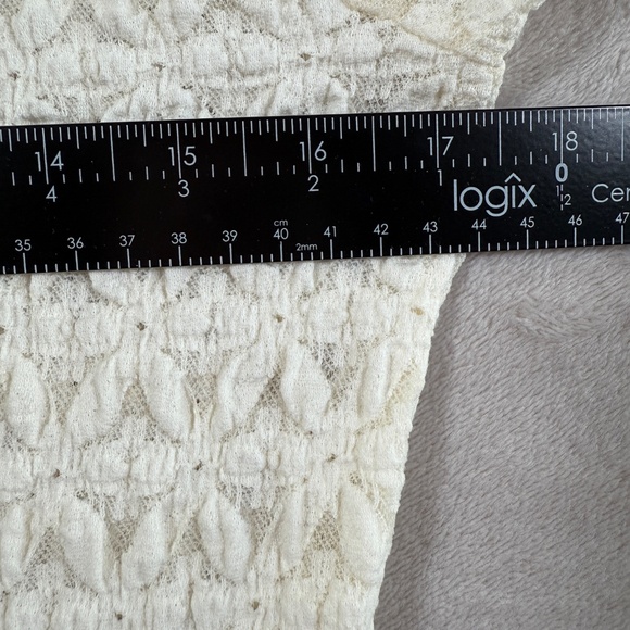 Sactuary Top Womens X Large Ivory Dreamgirl Lace Long Sleeve Button Up - Picture 8 of 11